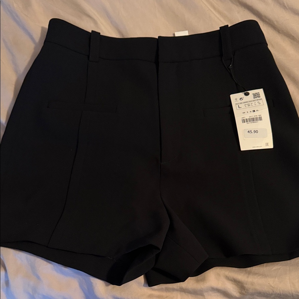 Zara High Waist Black Shorts